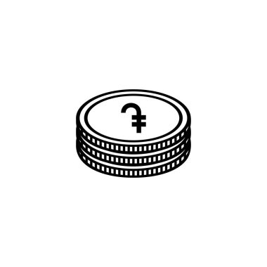 Ermenistan Para Birimi Sembolü, Ermeni Dram Simgesi, AMD işareti. Vektör İllüstrasyonu