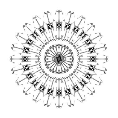 Dekorasyon, Süsleme, Logo, Web Sitesi, Sanat Resimleri veya Grafik Tasarım Elemanından Yapılan Sanatsal Çember Şekli. Vektör İllüstrasyonu 