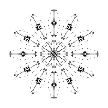 Dekorasyon, Süsleme, Logo, Web Sitesi, Sanat Resimleri veya Grafik Tasarım Elemanından Yapılan Sanatsal Çember Şekli. Vektör İllüstrasyonu 