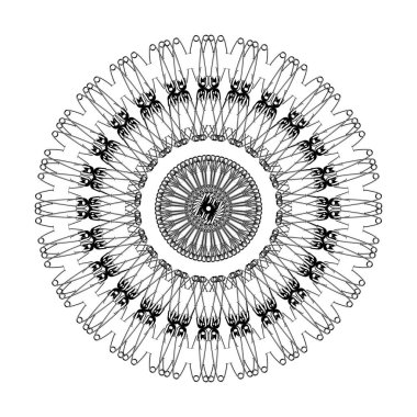 Dekorasyon, Süsleme, Logo, Web Sitesi, Sanat Resimleri veya Grafik Tasarım Elemanından Yapılan Sanatsal Çember Şekli. Vektör İllüstrasyonu 