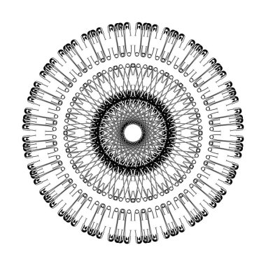 Dekorasyon, Süsleme, Logo, Web Sitesi, Sanat Resimleri veya Grafik Tasarım Elemanından Yapılan Sanatsal Çember Şekli. Vektör İllüstrasyonu 