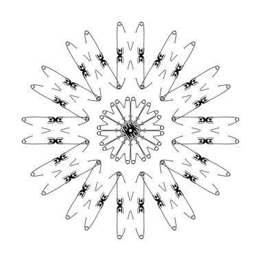 Dekorasyon, Süsleme, Logo, Web Sitesi, Sanat Resimleri veya Grafik Tasarım Elemanından Yapılan Sanatsal Çember Şekli. Vektör İllüstrasyonu 