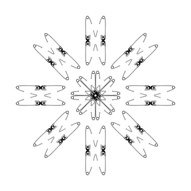 Dekorasyon, Süsleme, Logo, Web Sitesi, Sanat Resimleri veya Grafik Tasarım Elemanından Yapılan Sanatsal Çember Şekli. Vektör İllüstrasyonu 