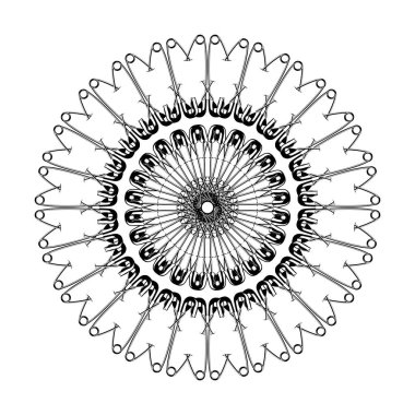 Dekorasyon, Süsleme, Logo, Web Sitesi, Sanat Resimleri veya Grafik Tasarım Elemanından Yapılan Sanatsal Çember Şekli. Vektör İllüstrasyonu 