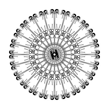 Dekorasyon, Süsleme, Logo, Web Sitesi, Sanat Resimleri veya Grafik Tasarım Elemanından Yapılan Sanatsal Çember Şekli. Vektör İllüstrasyonu 