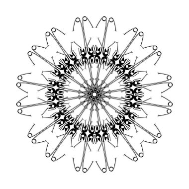 Dekorasyon, Süsleme, Logo, Web Sitesi, Sanat Resimleri veya Grafik Tasarım Elemanından Yapılan Sanatsal Çember Şekli. Vektör İllüstrasyonu 