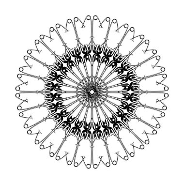 Dekorasyon, Süsleme, Logo, Web Sitesi, Sanat Resimleri veya Grafik Tasarım Elemanından Yapılan Sanatsal Çember Şekli. Vektör İllüstrasyonu 