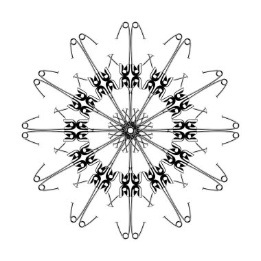 Dekorasyon, Süsleme, Logo, Web Sitesi, Sanat Resimleri veya Grafik Tasarım Elemanından Yapılan Sanatsal Çember Şekli. Vektör İllüstrasyonu 