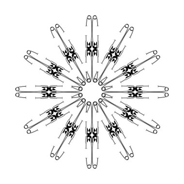 Dekorasyon, Süsleme, Logo, Web Sitesi, Sanat Resimleri veya Grafik Tasarım Elemanından Yapılan Sanatsal Çember Şekli. Vektör İllüstrasyonu 