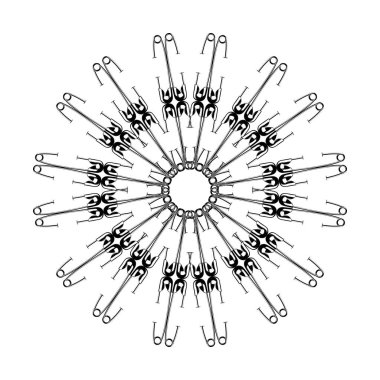 Dekorasyon, Süsleme, Logo, Web Sitesi, Sanat Resimleri veya Grafik Tasarım Elemanından Yapılan Sanatsal Çember Şekli. Vektör İllüstrasyonu 