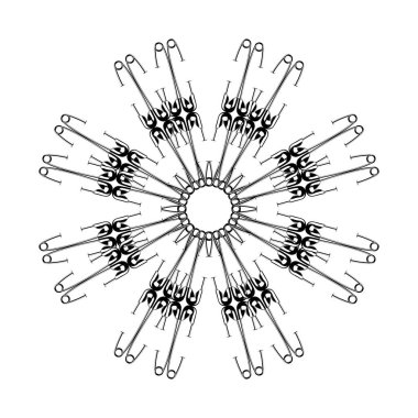 Dekorasyon, Süsleme, Logo, Web Sitesi, Sanat Resimleri veya Grafik Tasarım Elemanından Yapılan Sanatsal Çember Şekli. Vektör İllüstrasyonu 