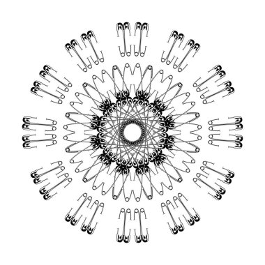 Dekorasyon, Süsleme, Logo, Web Sitesi, Sanat Resimleri veya Grafik Tasarım Elemanından Yapılan Sanatsal Çember Şekli. Vektör İllüstrasyonu 