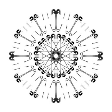 Dekorasyon, Süsleme, Logo, Web Sitesi, Sanat Resimleri veya Grafik Tasarım Elemanından Yapılan Sanatsal Çember Şekli. Vektör İllüstrasyonu 