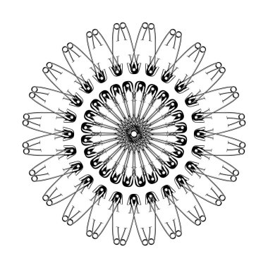 Dekorasyon, Süsleme, Logo, Web Sitesi, Sanat Resimleri veya Grafik Tasarım Elemanından Yapılan Sanatsal Çember Şekli. Vektör İllüstrasyonu 