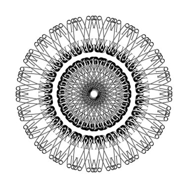 Dekorasyon, Süsleme, Logo, Web Sitesi, Sanat Resimleri veya Grafik Tasarım Elemanından Yapılan Sanatsal Çember Şekli. Vektör İllüstrasyonu 