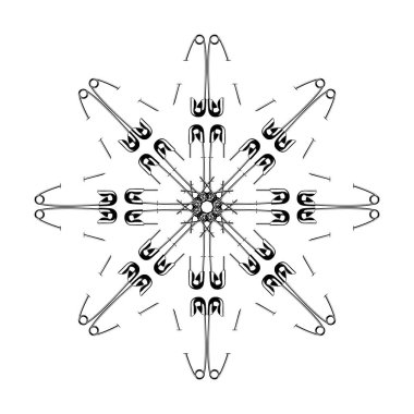 Dekorasyon, Süsleme, Logo, Web Sitesi, Sanat Resimleri veya Grafik Tasarım Elemanından Yapılan Sanatsal Çember Şekli. Vektör İllüstrasyonu 