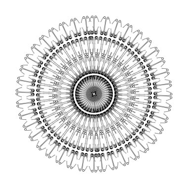 Dekorasyon, Süsleme, Logo, Web Sitesi, Sanat Resimleri veya Grafik Tasarım Elemanından Yapılan Sanatsal Çember Şekli. Vektör İllüstrasyonu 