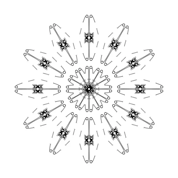 Dekorasyon, Süsleme, Logo, Web Sitesi, Sanat Resimleri veya Grafik Tasarım Elemanından Yapılan Sanatsal Çember Şekli. Vektör İllüstrasyonu 