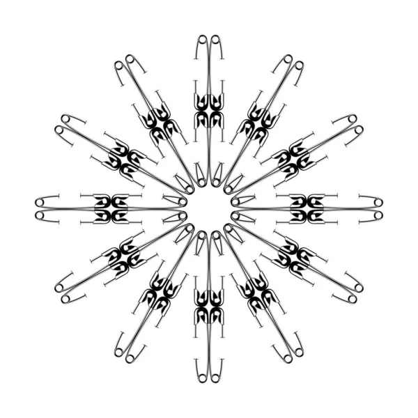 Dekorasyon, Süsleme, Logo, Web Sitesi, Sanat Resimleri veya Grafik Tasarım Elemanından Yapılan Sanatsal Çember Şekli. Vektör İllüstrasyonu 