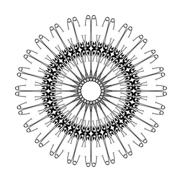 Dekorasyon, Süsleme, Logo, Web Sitesi, Sanat Resimleri veya Grafik Tasarım Elemanından Yapılan Sanatsal Çember Şekli. Vektör İllüstrasyonu 