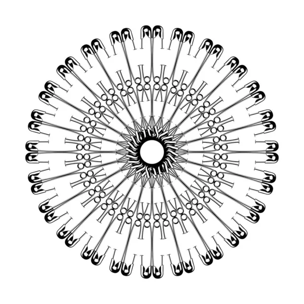 Dekorasyon, Süsleme, Logo, Web Sitesi, Sanat Resimleri veya Grafik Tasarım Elemanından Yapılan Sanatsal Çember Şekli. Vektör İllüstrasyonu 