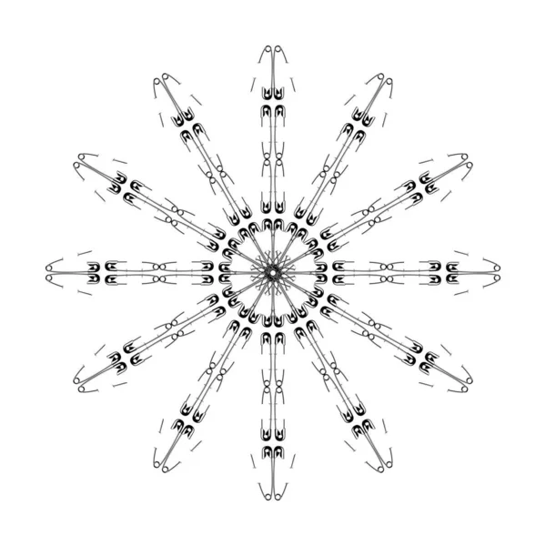 Dekorasyon, Süsleme, Logo, Web Sitesi, Sanat Resimleri veya Grafik Tasarım Elemanından Yapılan Sanatsal Çember Şekli. Vektör İllüstrasyonu 