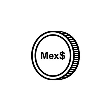Meksika Para Birimi Sembolü. Meksika Peso Simgesi, MXN İşareti. Vektör İllüstrasyonu