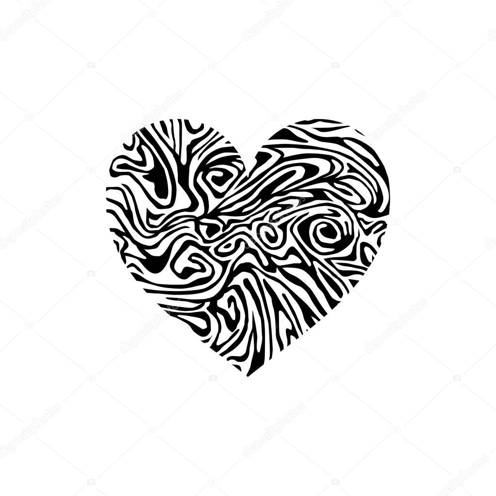 Abstract Heart-Shaped. Love Illustration for Icon, Symbol for Art Illustration, Pictogram, Logo, or Graphic Design Element. Vector Illustration