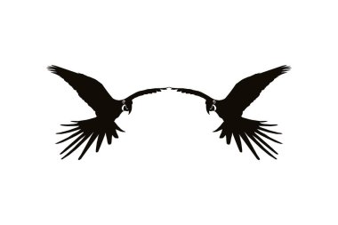 Logo, Pictogram, Resim, Web sitesi veya Grafik Tasarım Elementi için Uçan Macaw Kuş Silueti. Vektör İllüstrasyonu 