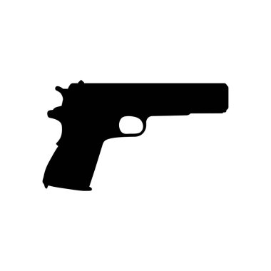 Silhouette Pistol or Handgun Gun Pistol for Art Illustration, Logo, Pictogram, Website or Graphic Design Element. Vector Illustration