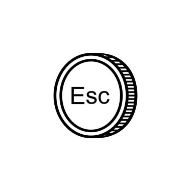 Republic of Cape Verde also called Cabo Verde Currency Symbol, Cape Verdean Escudo Icon, CVE Sign. Vector Illustration