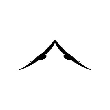 Flying of the Swallows, Martins, and Saw wings, or Hirundinidae Bird Silhouette for Logo, Pictogram, Website, Art Illustration or Graphic Design Element. Pair Bird. Vector Illustration