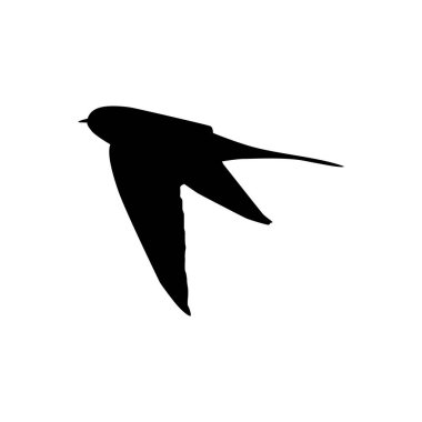 Flying of the Swallows, Martins, and Saw wings, or Hirundinidae Bird Silhouette for Logo, Pictogram, Website, Art Illustration or Graphic Design Element. Vector Illustration