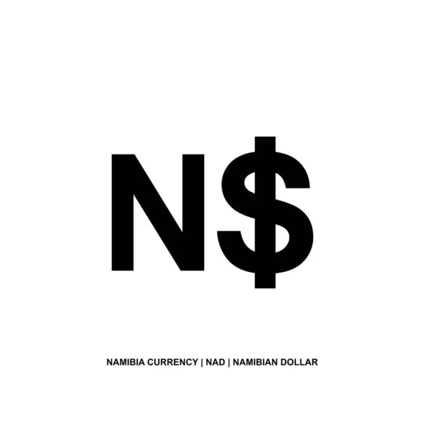 Namibie Symbole Monétaire Icône Dollar Namibien Nad Signe Illustration Vectorielle — Image vectorielle