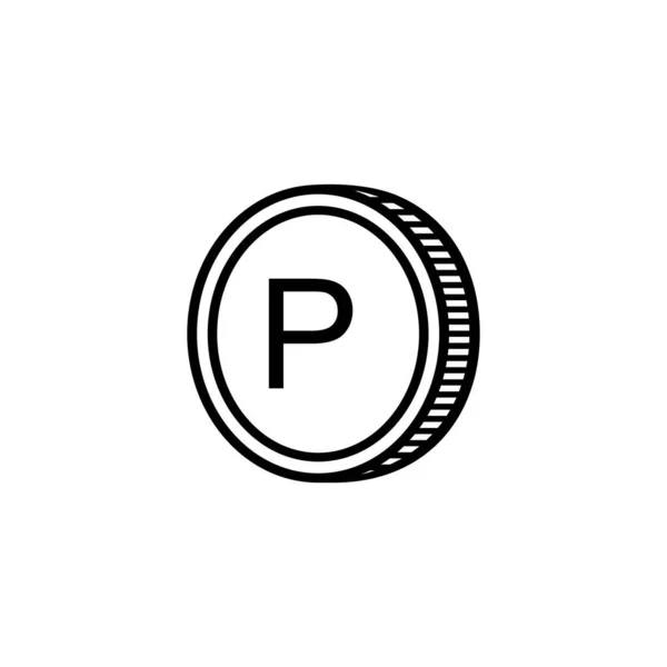 Символ Валюты Бостоны Ботсванская Икона Пула Знак Bwp Векто Фабрегас — стоковый вектор