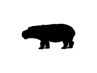 Logo, Sanat Illustration, Simge, Sembol, Pictogram veya Grafik Tasarım Elemanı için Hippopotamus Silhouette. Vektör İllüstrasyonu
