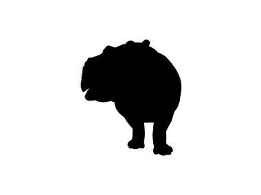 Logo, Sanat Illustration, Simge, Sembol, Pictogram veya Grafik Tasarım Elemanı için Hippopotamus Silhouette. Vektör İllüstrasyonu