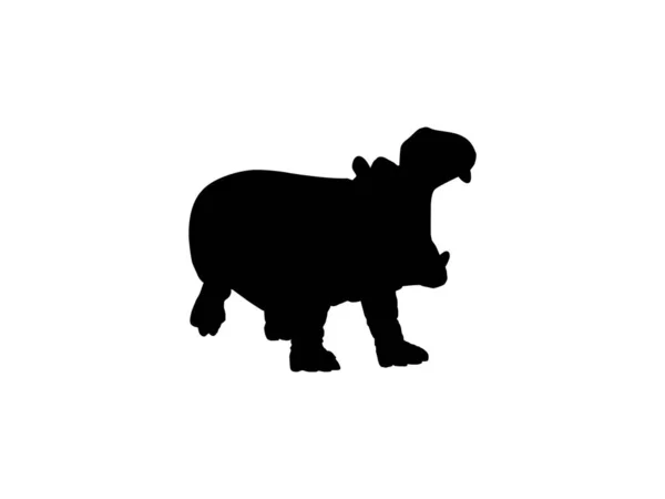 Silueta Hipopótamo Para Logo Ilustración Arte Icono Símbolo Pictograma Elemento — Archivo Imágenes Vectoriales