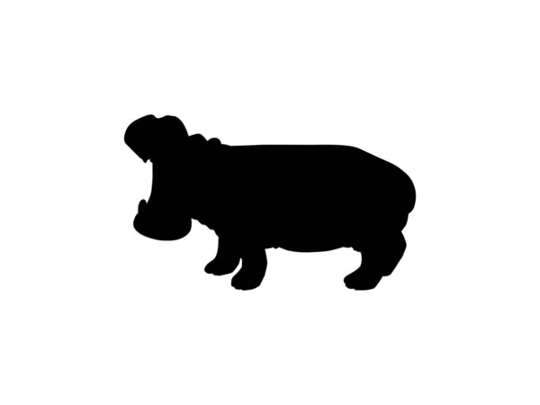 Hippopotamus Silhouette Logo Art Illustration Icon Symbol Pictogram Graphic Design — Stock Vector