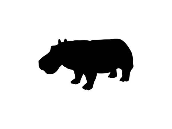 Silueta Hipopótamo Para Logo Ilustración Arte Icono Símbolo Pictograma Elemento — Vector de stock