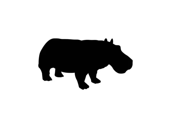 Silhouette Hippopotame Pour Logo Illustration Art Icône Symbole Pictogramme Élément — Image vectorielle
