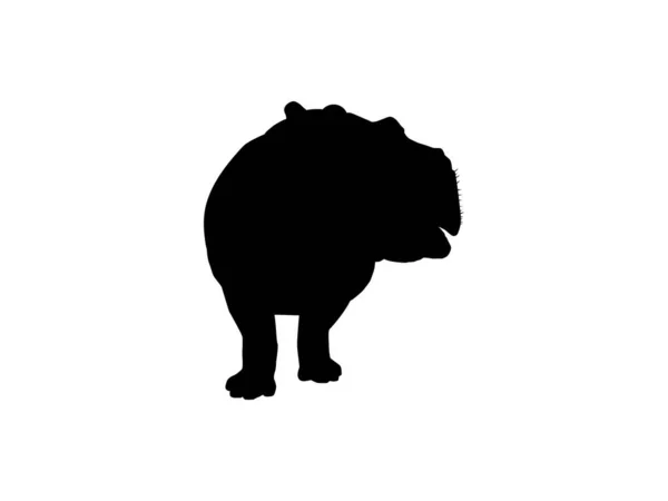 Hippopotamus Silhuett För Logotyp Illustration Ikon Symbol Piktogram Eller Grafisk — Stock vektor