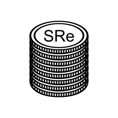 Seyşeller Para Birimi Sembolü, Seyşellois Rupee Simgesi, SCR İşareti. Vektör İllüstrasyonu