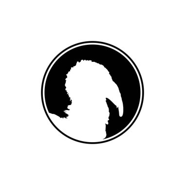 Türkiye Logo, Pictogram veya Grafik Tasarım Elementi Çemberi Başında. Türkiye, Meleagris cinsinde büyük bir kuştur. Vektör İllüstrasyonu
