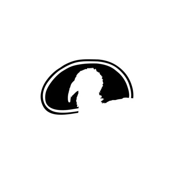 Silhueta Cabeça Peru Forma Carne Para Logotipo Etiqueta Marca Tag — Vetor de Stock