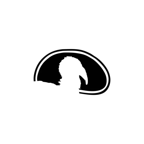 Silhueta Cabeça Peru Forma Carne Para Logotipo Etiqueta Marca Tag — Vetor de Stock