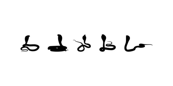 Silhouette Cobra Snake Art Illustration Logo Pictogram Website Graphic Design — стоковий вектор