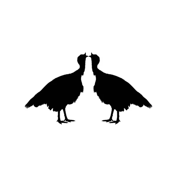 Turchia Silhouette Art Illustrazione Pittogramma Elemento Grafico Tacchino Grande Uccello — Vettoriale Stock