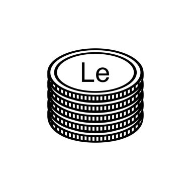 Sierra Leone Para Birimi Sembolü, Sierra Leonean Leone Simgesi, SLE işareti. Vektör İllüstrasyonu