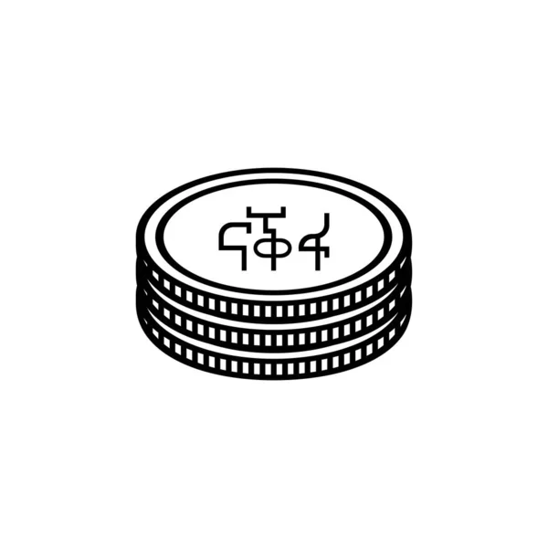 Символ Валюты Эритреи Эритрейская Икона Нафка Знак Ern Векторная Миграция — стоковый вектор